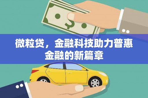 息县微粒贷，金融科技助力普惠金融的新篇章