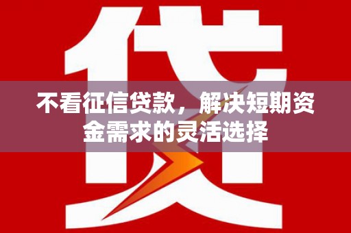 息县不看征信贷款，解决短期资金需求的灵活选择