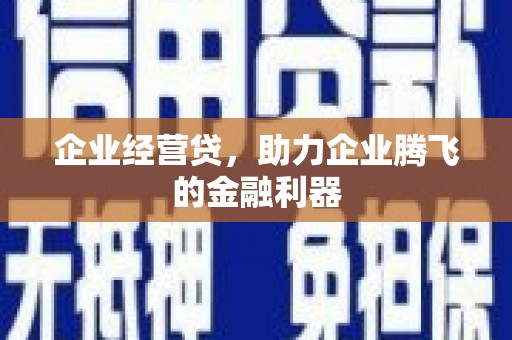 息县企业经营贷，助力企业腾飞的金融利器