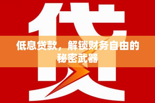 息县低息贷款，解锁财务自由的秘密武器