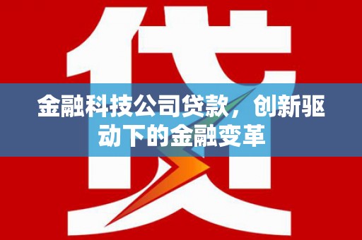 息县金融科技公司贷款，创新驱动下的金融变革