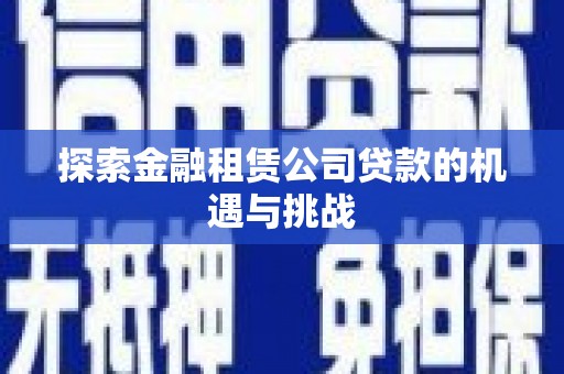 息县探索金融租赁公司贷款的机遇与挑战