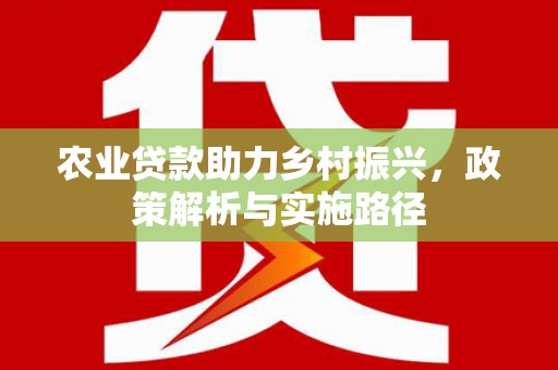 息县农业贷款助力乡村振兴，政策解析与实施路径