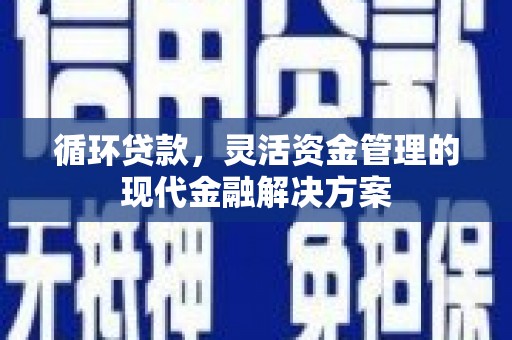 息县循环贷款，灵活资金管理的现代金融解决方案