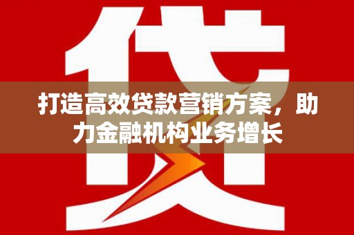 息县打造高效贷款营销方案，助力金融机构业务增长