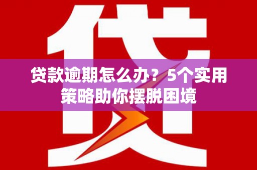 息县贷款逾期怎么办？5个实用策略助你摆脱困境