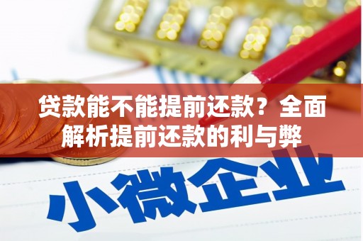 息县贷款能不能提前还款？全面解析提前还款的利与弊