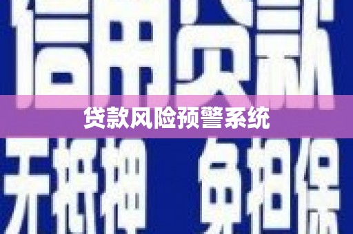 息县贷款风险预警系统