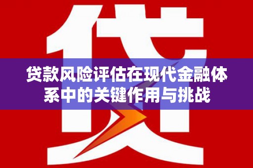 息县贷款风险评估在现代金融体系中的关键作用与挑战