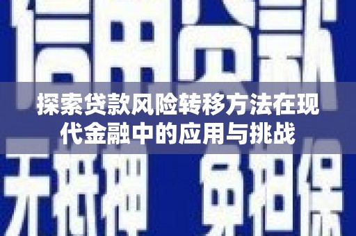 息县探索贷款风险转移方法在现代金融中的应用与挑战