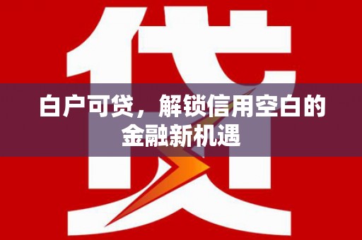 息县白户可贷，解锁信用空白的金融新机遇