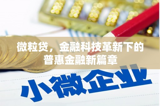 息县微粒贷，金融科技革新下的普惠金融新篇章
