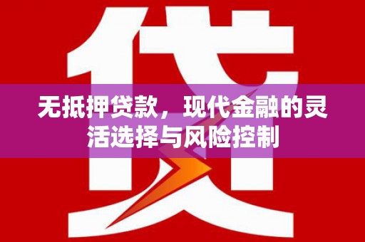 息县无抵押贷款，现代金融的灵活选择与风险控制