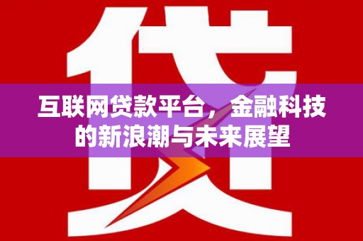 息县互联网贷款平台，金融科技的新浪潮与未来展望