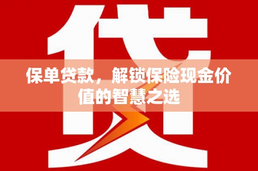 息县保单贷款，解锁保险现金价值的智慧之选