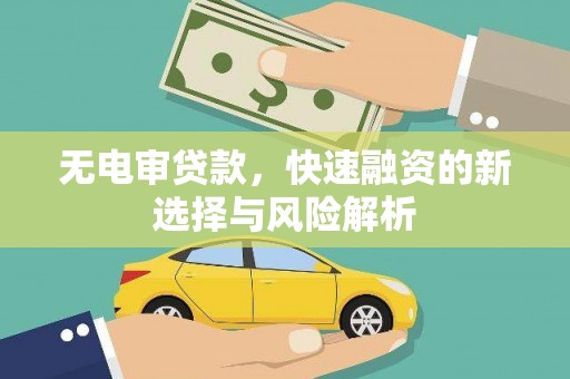 息县无电审贷款，快速融资的新选择与风险解析