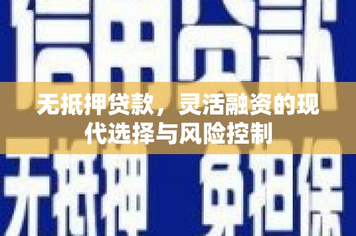 息县无抵押贷款，灵活融资的现代选择与风险控制
