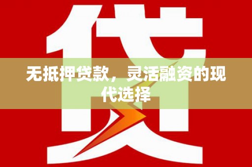 息县无抵押贷款，灵活融资的现代选择