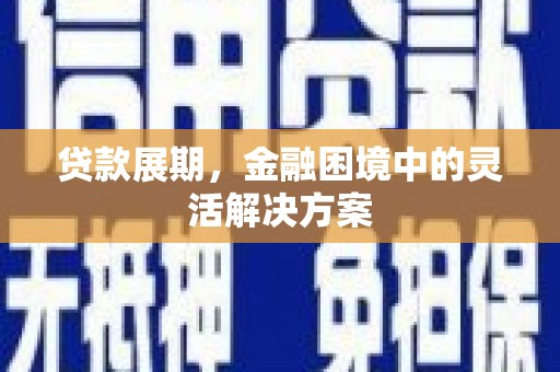 息县贷款展期，金融困境中的灵活解决方案