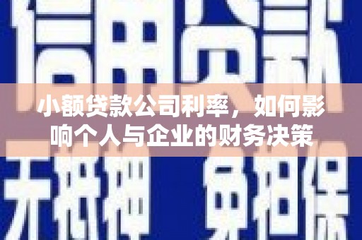 息县小额贷款公司利率，如何影响个人与企业的财务决策