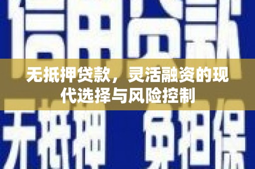 息县无抵押贷款，灵活融资的现代选择与风险控制