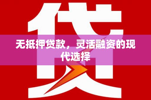 息县无抵押贷款，灵活融资的现代选择