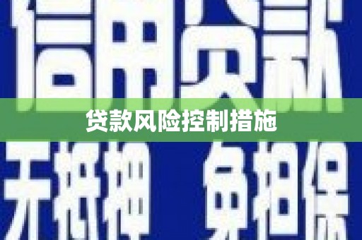 息县贷款风险控制措施